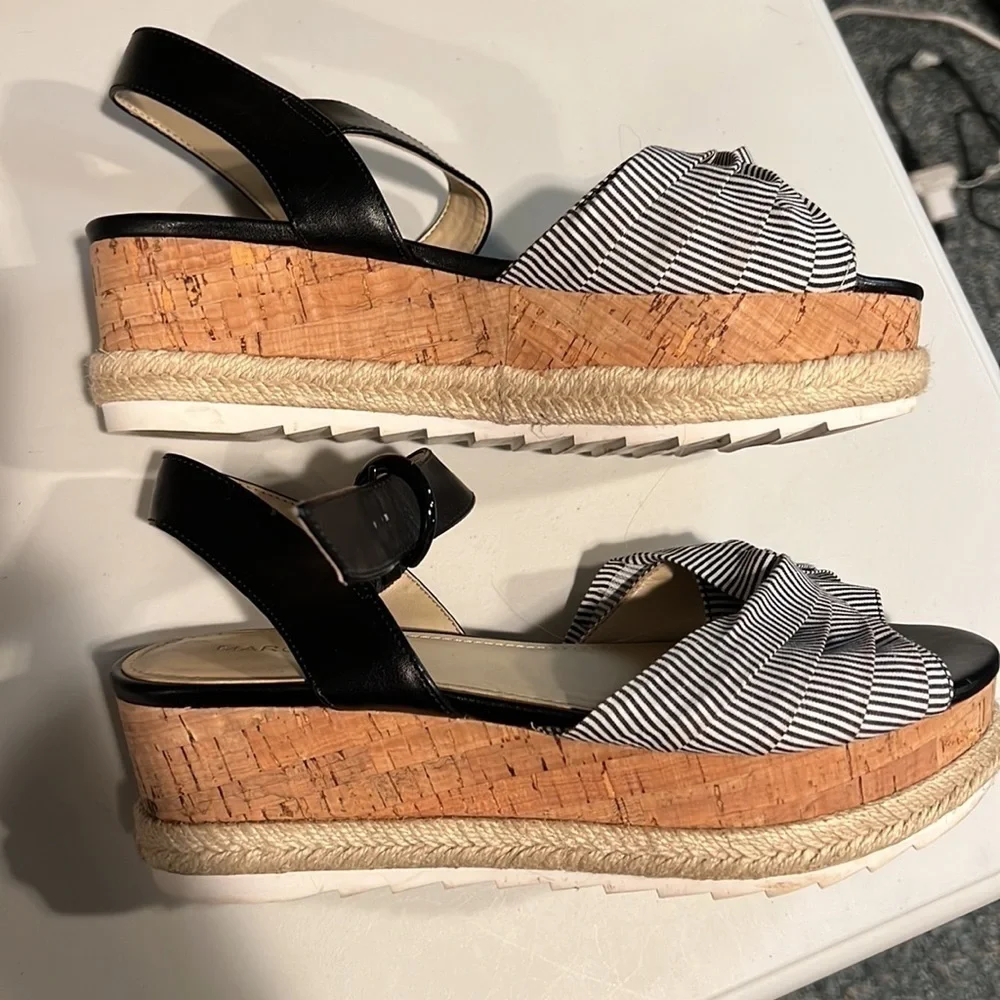 Mark Fisher Flinn Wedge Sandals, Size 7